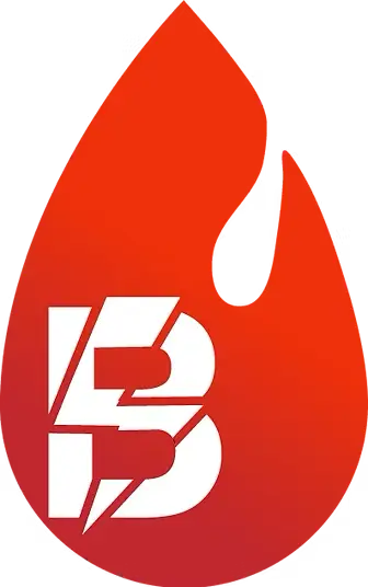 Logo of B12 featuring a stylized flame design, symbolizing energy and vitality, relevant to IV therapy services for athletes and recovery.